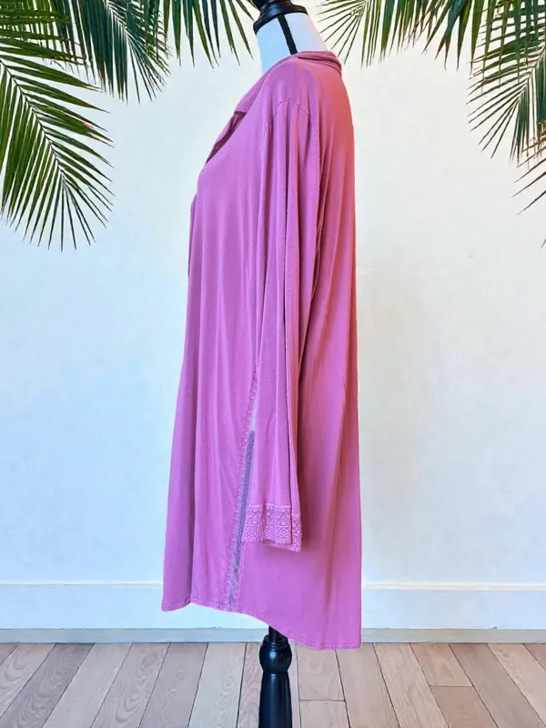 Victoria’s Secret Pink Modal Button Front Sleep Shirt Nightgown XL - Image 4