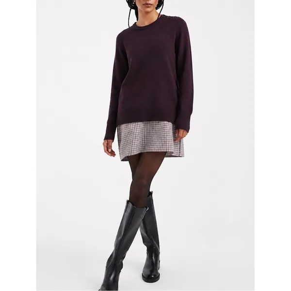 Gap Luxe Purple Crewneck Sweater w/ Button Detail - Image 8