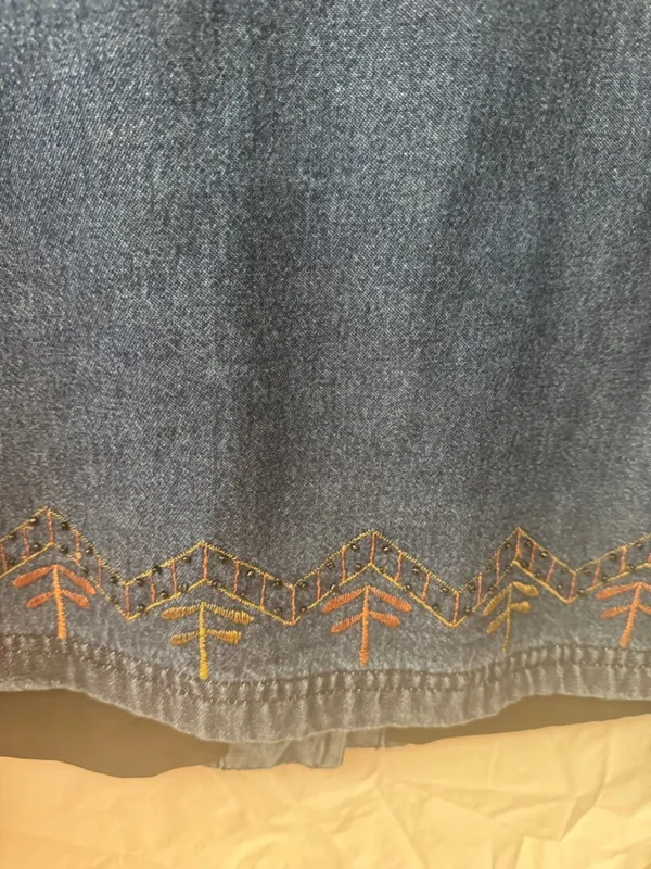 New Direction Vintage Boho Denim Jacket with Embroidery - Dark Blue - Image 8