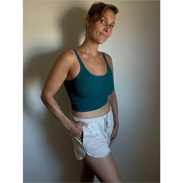H&M Pull On Shorts Drawstring Elastic Waistband Medium Oatmeal Beige - Image 3