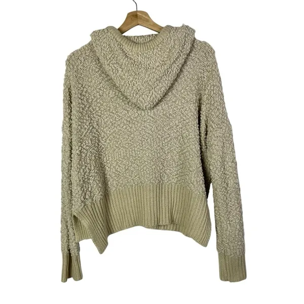 Boutique POL Beige Chenille Boucle‎ Pullover Hoodie Sweatshirt S - Image 3