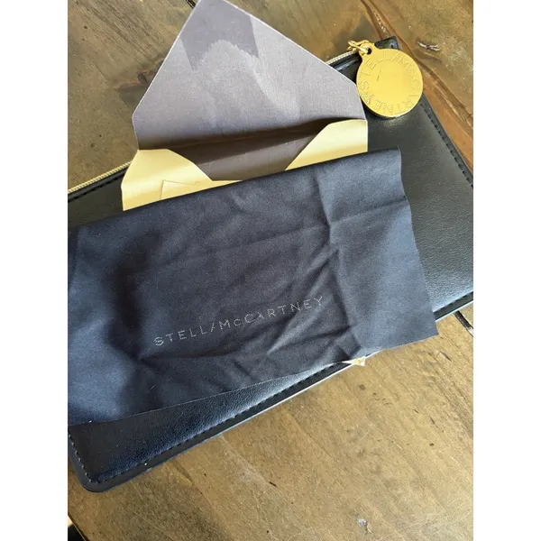 Stella McCartney Logo Medallion Pouch Small Black Vegan‎ Leather Clutch Luxury - Image 6