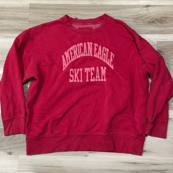 American Eagle Super Soft Ski Team Graphic Sweatshirt Women’s Medium - Image 2