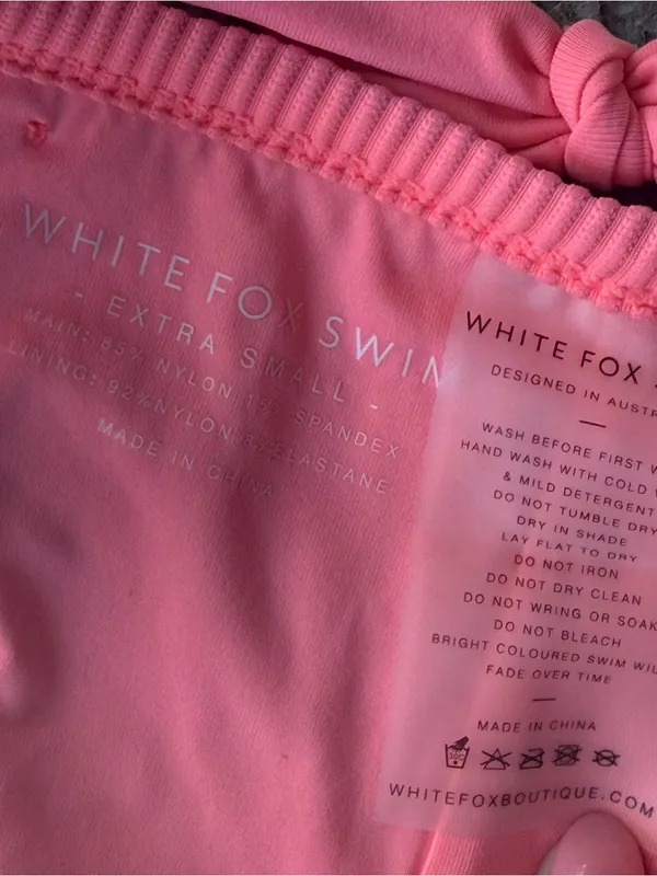 White Fox Boutique Neon Pink Ribbed Two-Piece Bikini - Image 7