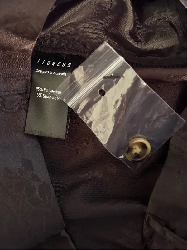 Lioness St‎ Germain Pants Satin Black Floral High Rise Straight leg - Image 7