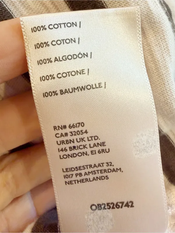 ANTHROPOLOGIE MAEVE Corey Short Sleeve Boxy Tee in PinkTaupe Brown Stripe XS - Image 5