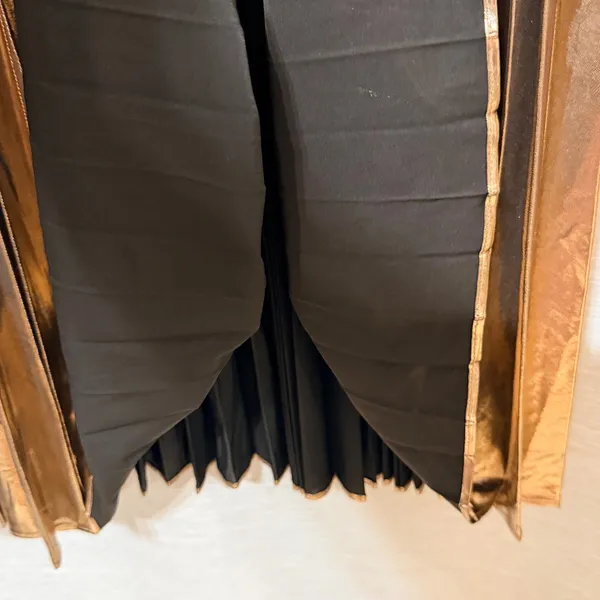 Skies Are Blue Bronze Metallic Pleated Maxi Skirt Medium S3988ST New With Tags - Image 3