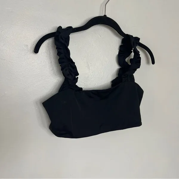 Vestique Black Ruched Strap Bikini Swimsuit Top – Size M - Image 2