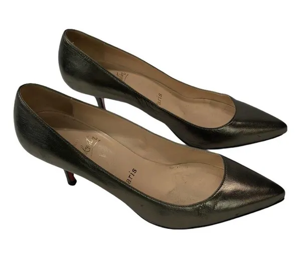 Christian Louboutin Metallic Stiletto Heels Pumps Size 6.5 - Image 10