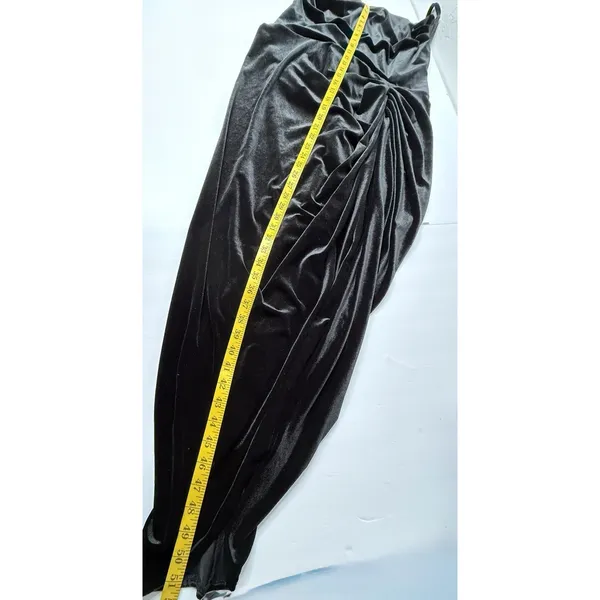SHEIN Bae Black‎ Dress Velvet Spaghetti Strap 2XL Plus Prom Ruched Stretch New - Image 8