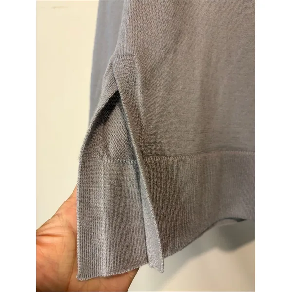 Banana Republic 100% Merino Wool Turtleneck Lightweight Sweater Steel Grey Small - Image 4