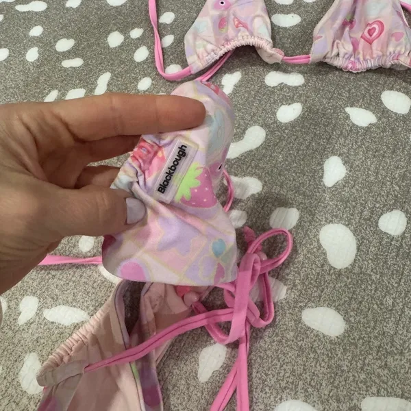 Blackbough Swim x Frazier Sterling bikini set lucky girl hearts bottoms cheeky - Image 4