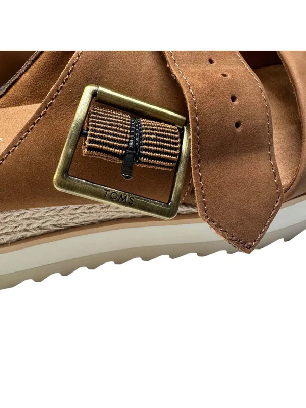 TOMS Diana Mule Buckle Platform Sandals Brown Sugar - Size 8.5 with Box - Image 9