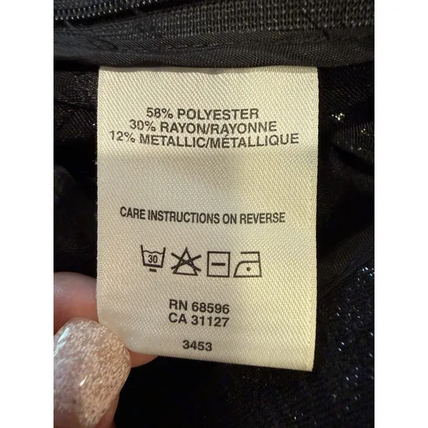 DKNYC Black Shiny Pleated Mini Skirt Size XL - Image 5