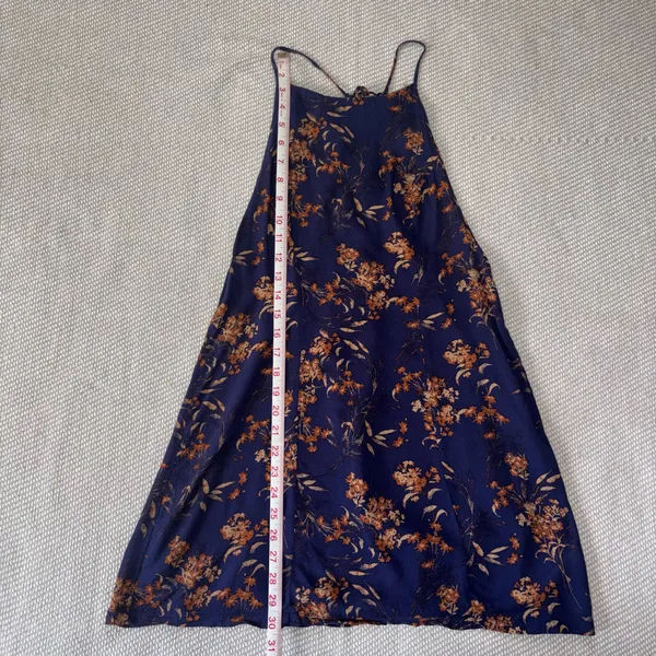 Free People Navy Blue Floral In Control Mini Babydoll Slip Dress Sundress Sz Sm - Image 4