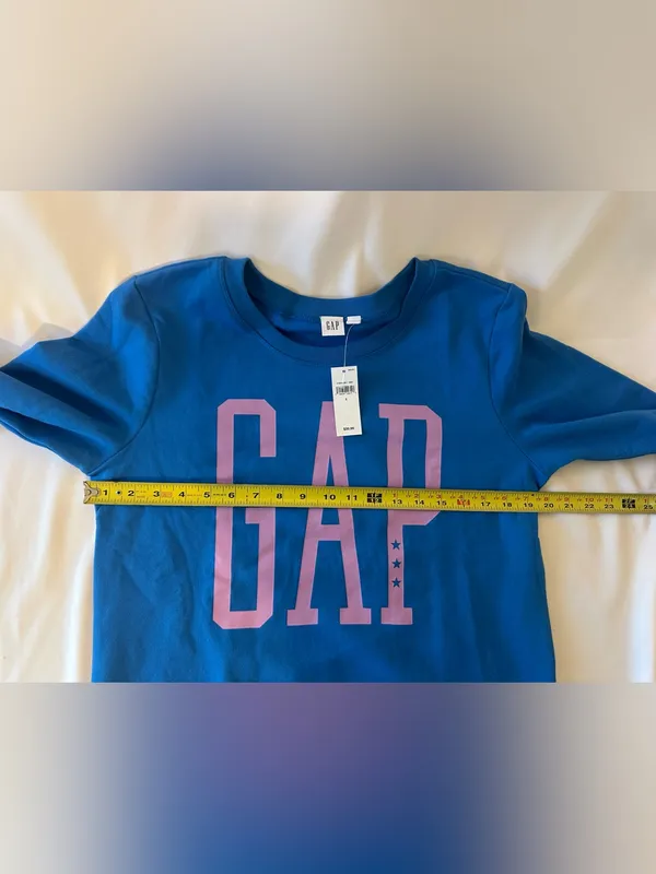 Gap Blue Pink Logo Long Sleeve Pullover Crewneck Sweatshirt Women’s Small NWT - Image 5