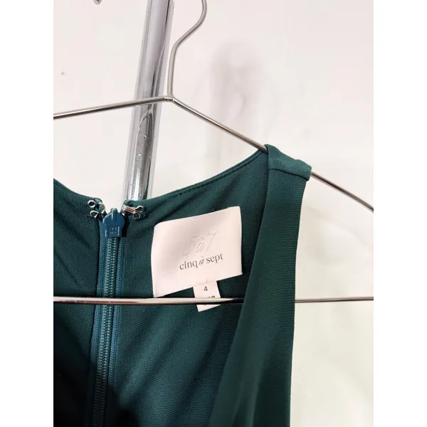 Cinq à Sept Andie Side Tie Dress Green Onyx Ruched Maxi Sleeveless - Image 5
