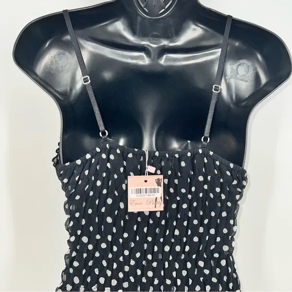 Gurreut Women's Polka Dot Spaghetti Strap Cotton Blend Chiffon Dress-Size L - Image 9