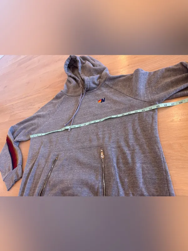 Aviator Nation Velvet Stripe Pullover Hoodie grey size XL - Image 6