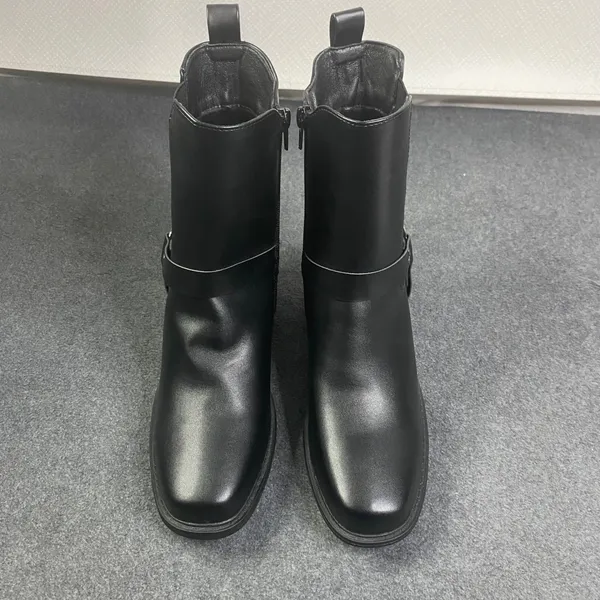 Pazzle Ankle Boots Womens Block Heel‎ Western Buckle Detail Black Sz 9 - Image 3