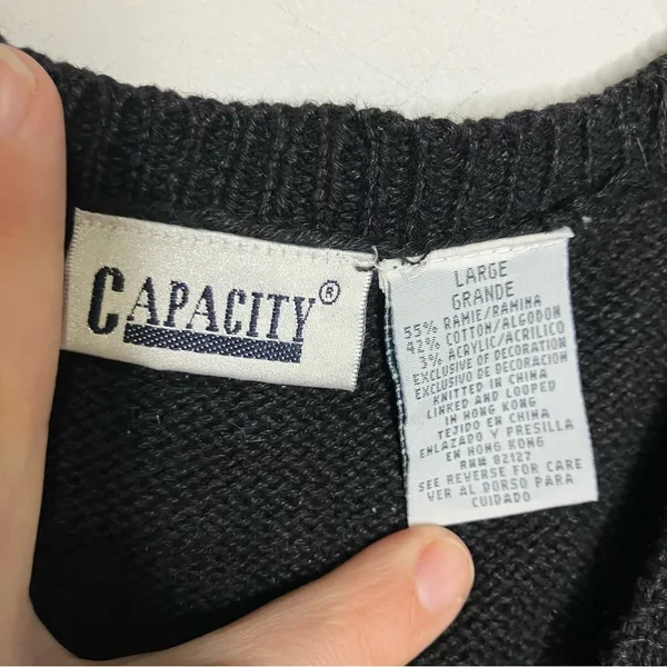 Capacity cardinals sweater vest black red women's‎ size large winter holiday - Image 4