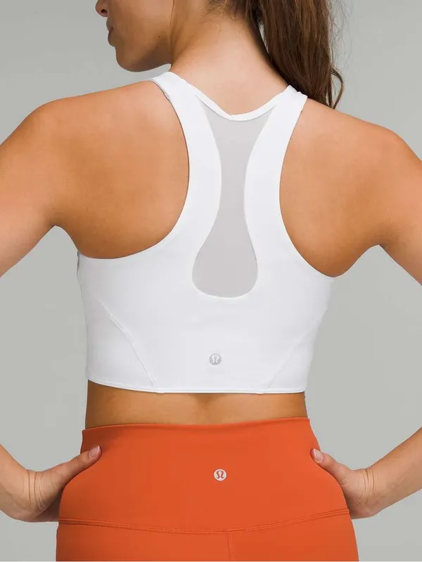 Lululemon Mesh-Back Train Bra White Size 6 Medium Support A/B - Image 2