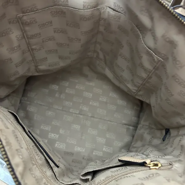 Michael Kors Deep Blue Saffiano Leather Over Shoulder Handbag with Gold Hardware - Image 11