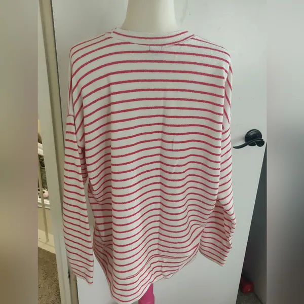 Aerie Red/White Stripe Fleece - Image 3