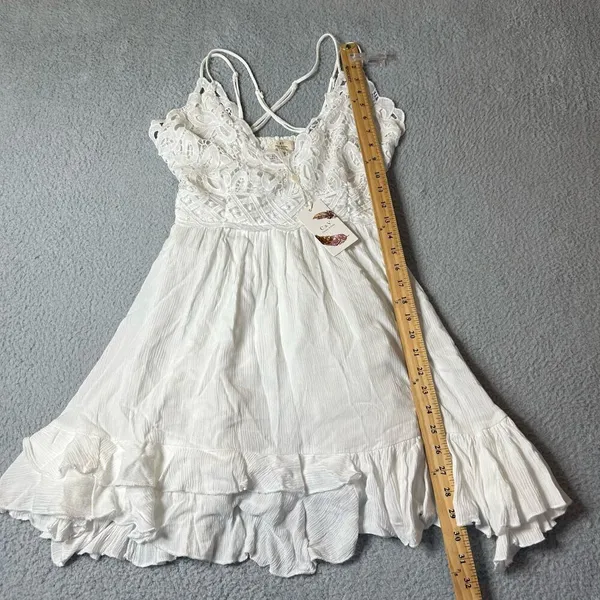 Chelsea & Violet Dress Womens Juniors S White Lace Bodice‎ Smocked Back Mini NEW - Image 6