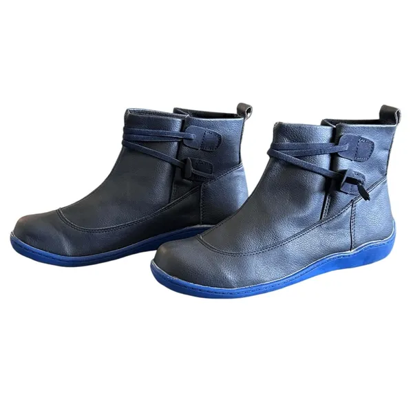 Verugu Women Dark Grey Western Cowboy‎ Low Heel Bootie Ankle Boots Rustic Chic - Image 5