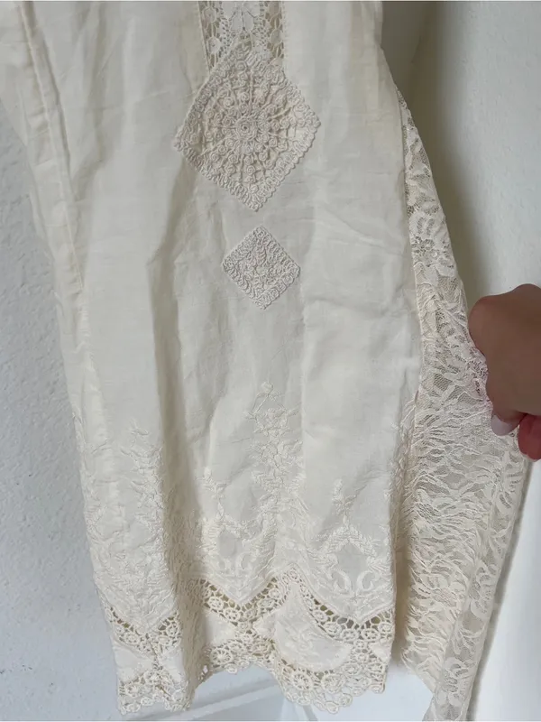 Free People Aliyah Lace Flare Pants in Ivory Cream NWT - Image 5