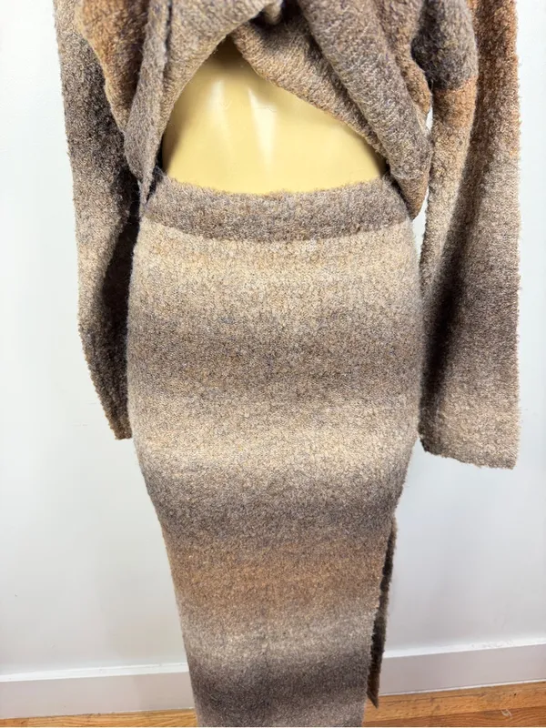 Vici 2-piece Sweater Set Skirt Sz S Brown Ombre Fall Outfit - Image 6