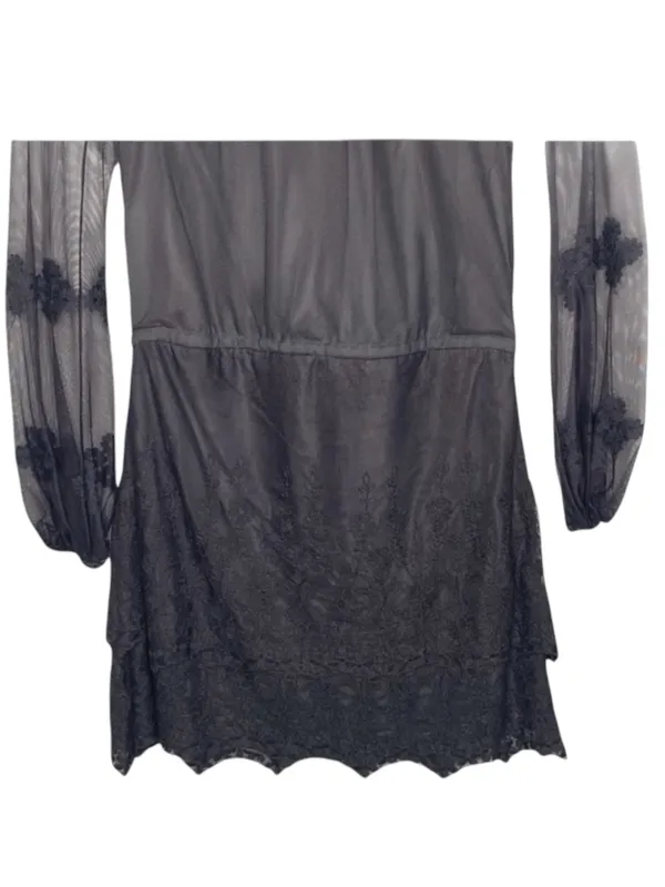 new Chaser ✶ Vintage Inspired Lace Off Shoulder Boho Cocktail Dress ✶ Black ✶ XS - Image 10