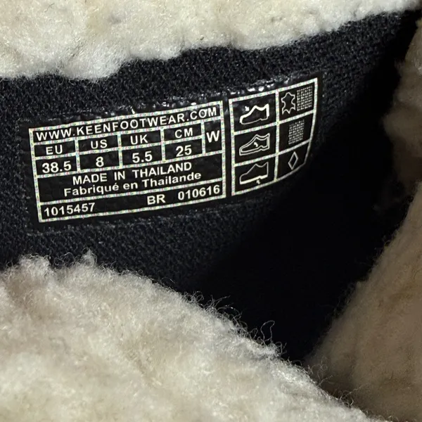 Keen Elsa Waterproof Boots Womens 8 Black Houndstooth Faux Fur Winter Snow - Image 8