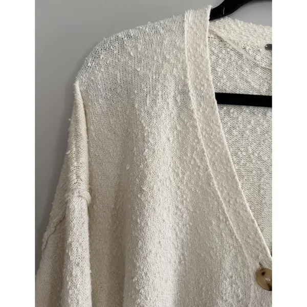 Free People Found My Friend Cardigan Ivory‎ Women's Size Small - Image 7