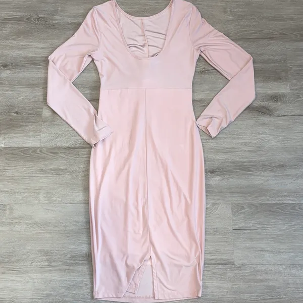 Windsor Dress Bodycon Pink Midi Ruched M - Image 5