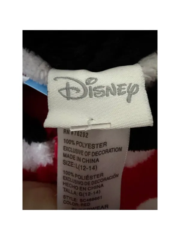 Disney Minnie Mouse Pajama Onesie L Red Black - Image 5