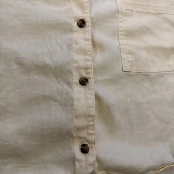 Sonoma SO Pastel Yellow Croppped Button Front Shirt - Image 2