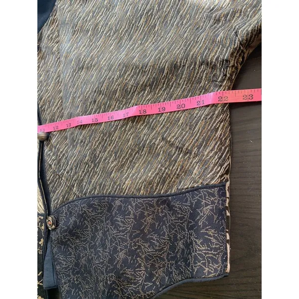 K D Spring‎ Art to Wear Jacket Womens Large Embellished Mixed Media Pockets Vtg - Image 12