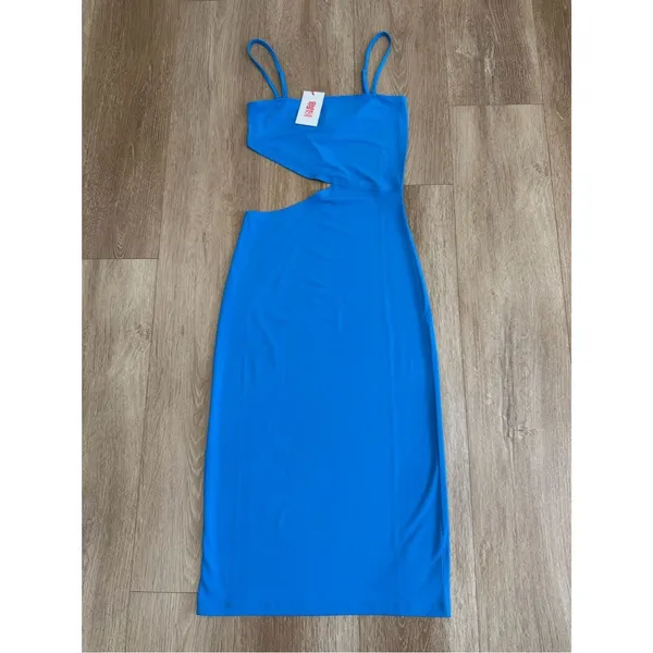 Solid and Striped Cameron Cut Out Midi Dress Blue Size Small MSRP $228 - Image 2