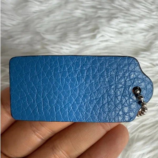 2" COACH Blue Fob Bag Charm Hang tag Hangtag - Image 2