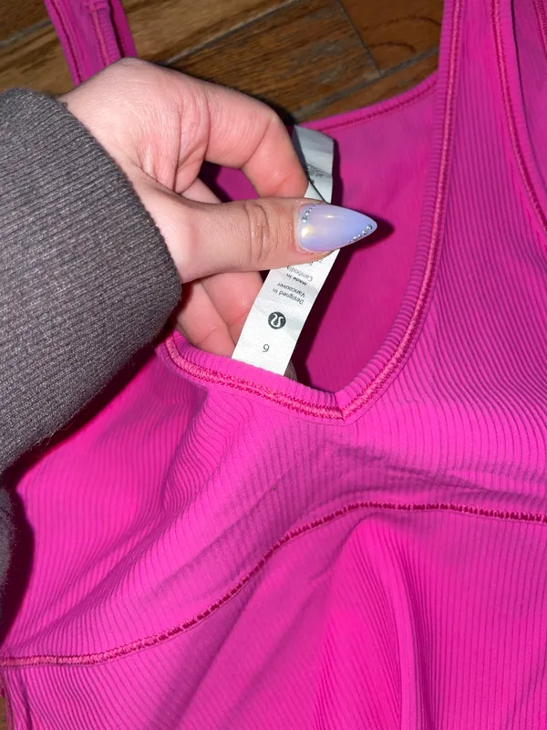Lululemon POW Pink Ribbed Power Pivot Tank 6 - Image 4