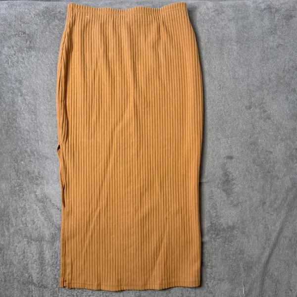 Nike Ribbed Knit Midi Slit Skirt Size S High Waist Stretch Pencil Straight‎ - Image 5