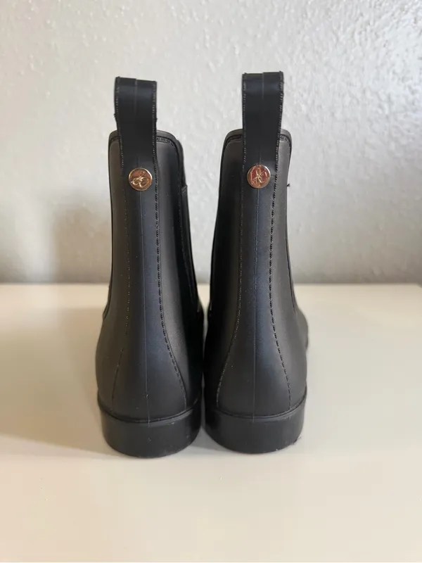 Sam Edelman Tinsley Black Cheslea Rain Matte Ankle Waterproof Booties Size 8 - Image 3