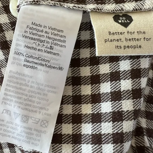 MADEWELL Flannel Tie Front Gingham Button Down Shirt Size S NEW - Image 9