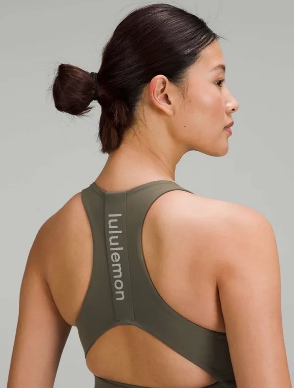 Lululemon Logo Elastic Everlux Shelf Tank Top Army Green / White Opal 8 - Image 10
