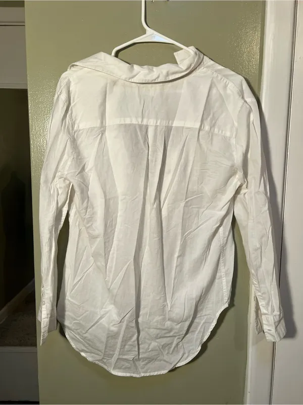 RD Style Women’s Sz Medium Lace Up Top Long Sleeve Collared Chest Pockets Cotton - Image 6