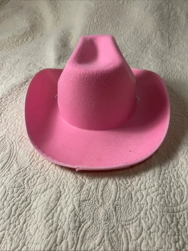 Pink Girls' Cowboy Hat with Rhinestone Tiara Accent - Image 3