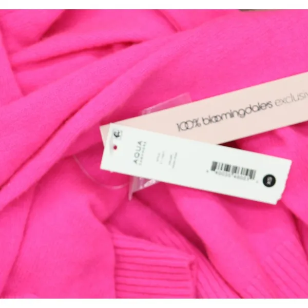 NWT Aqua Womens Pullover Cashmere V-Neck Sweater V11027 Neon Pink XS - Image 4