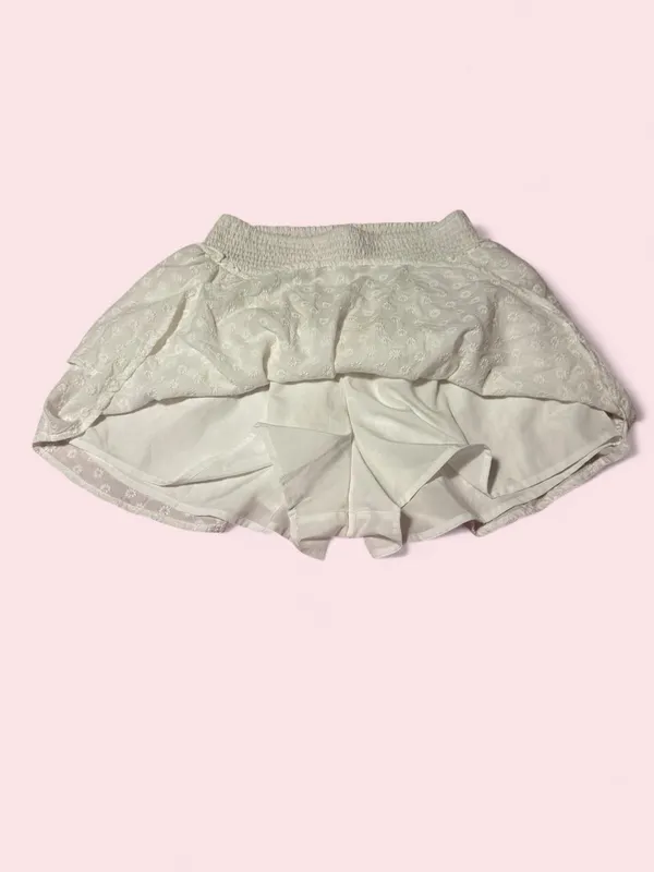 Hollister White Tiered Eyelet Mini Skirt - Image 3